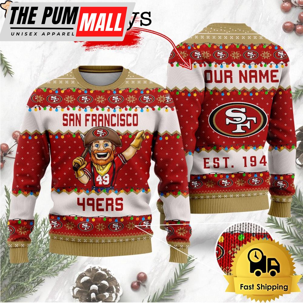 NFL San Francisco 49ers Cute Mascot Custom Ugly Christmas Sweater