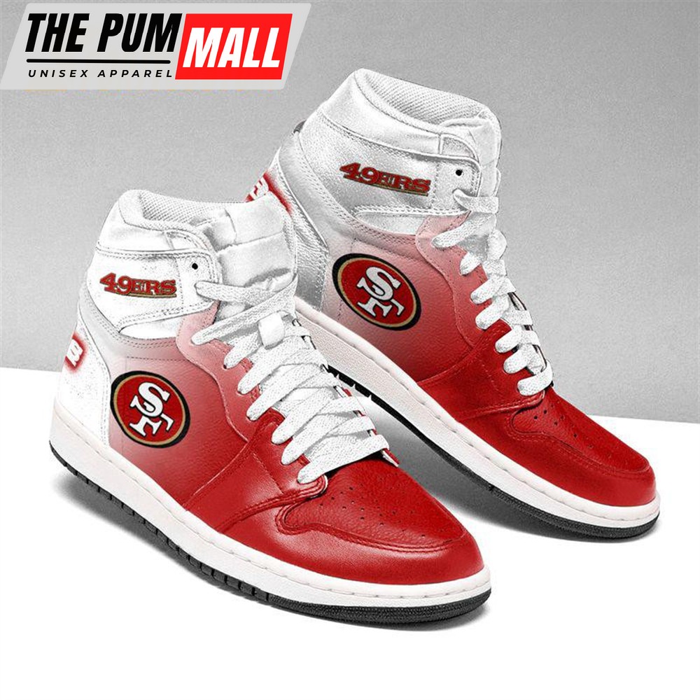 NFL San Francisco 49ers Football Team Air Jd 1 Hightop Shoes Sizes