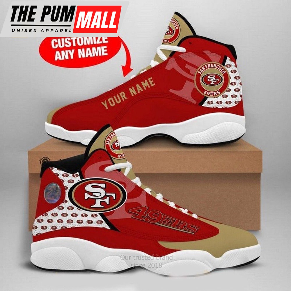 NFL San Francisco 49Ers Football Team Custom Name Air Jd 13 Shoes