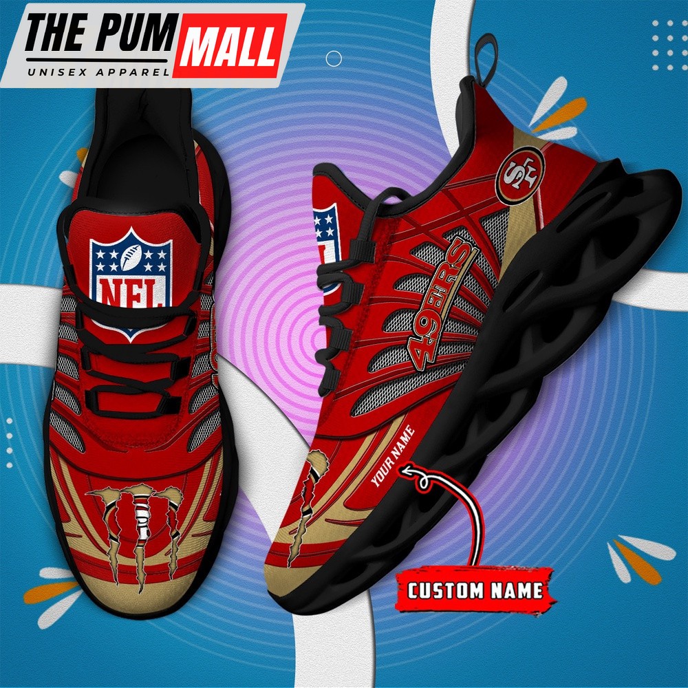 NFL San Francisco 49ers Football Team Design Max Soul Shoes