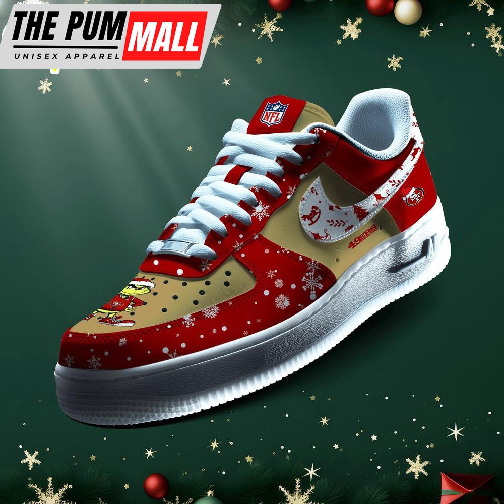 NFL San Francisco 49ers Grinch Merry Christmas Sport Air Force 1 Shoes