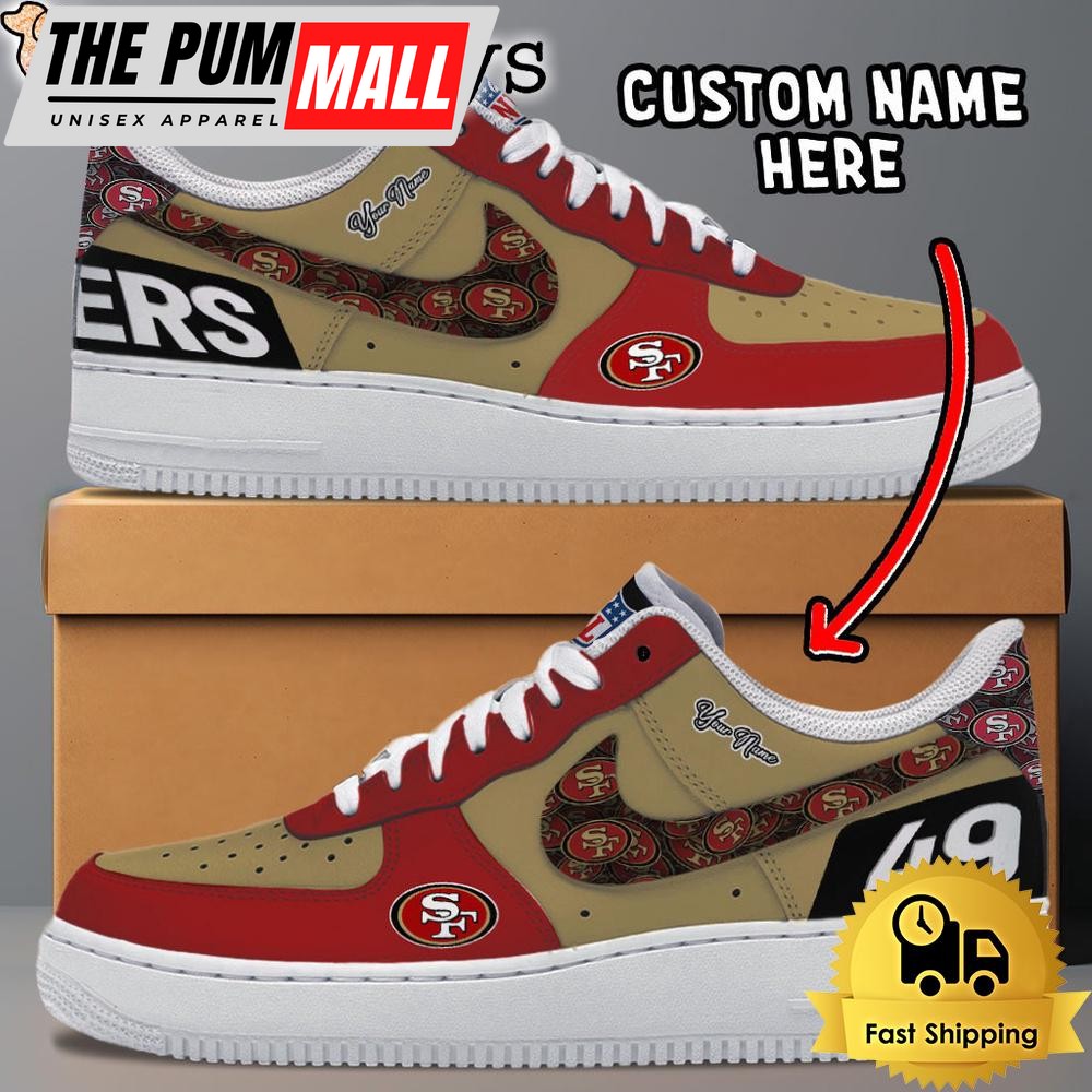 NFL San Francisco 49ers Logo Team Design Custom Air Force 1 Shoes