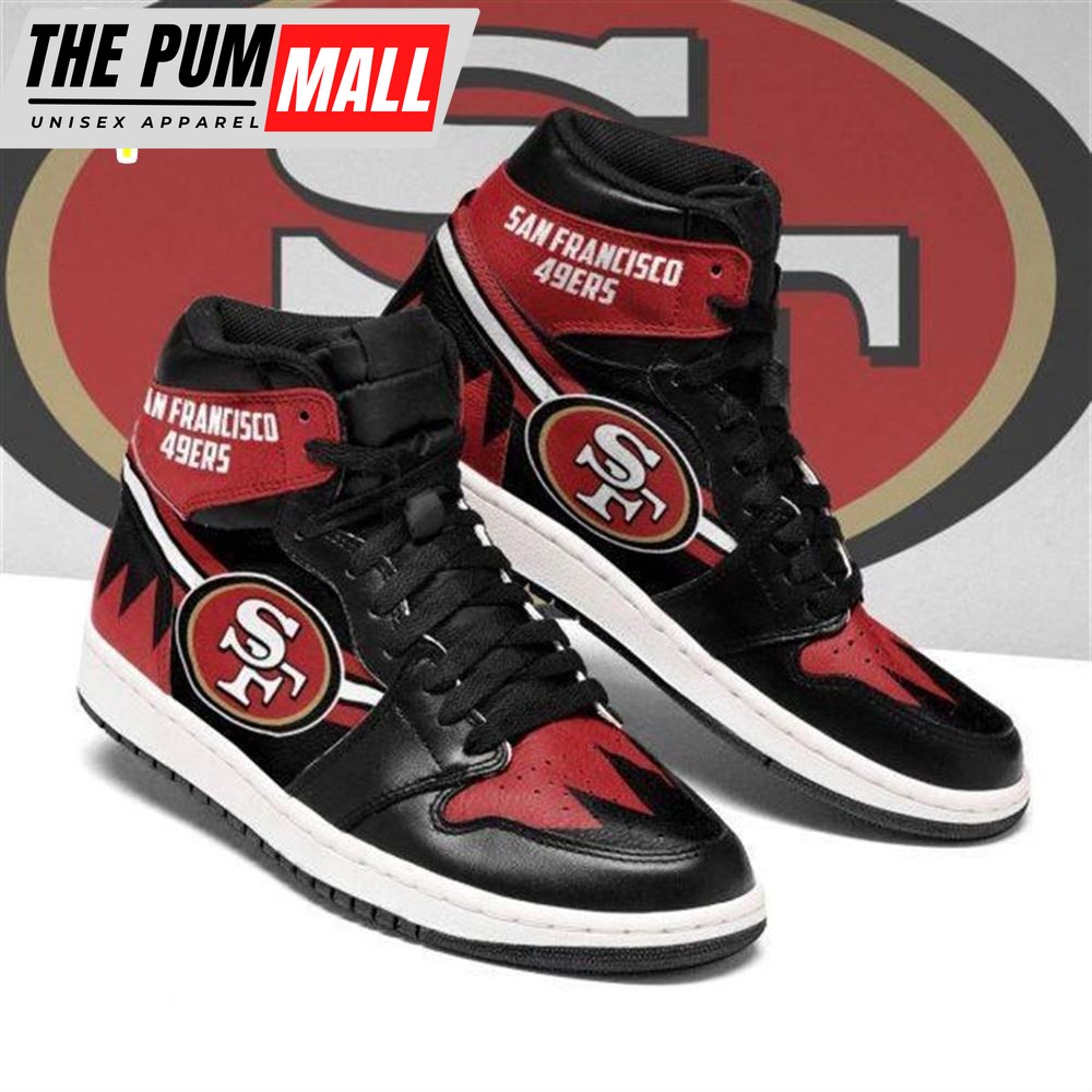 NFL San Francisco 49ers Red Black Air Jd 1 High Sneakers