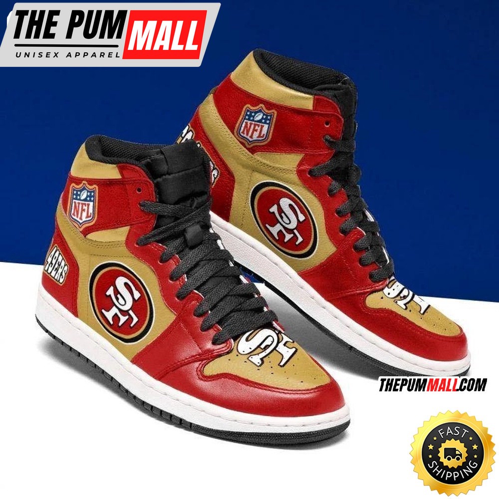 NFL San Francisco 49ers Red Golden Air Jd 1 High Sneakers