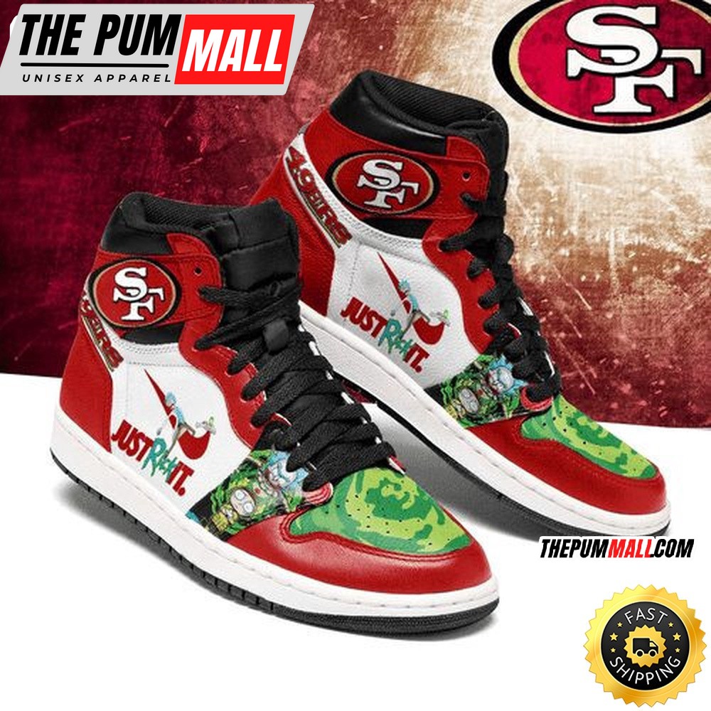 NFL San Francisco 49ers Red White Green Air Jd 1 High Sneakers