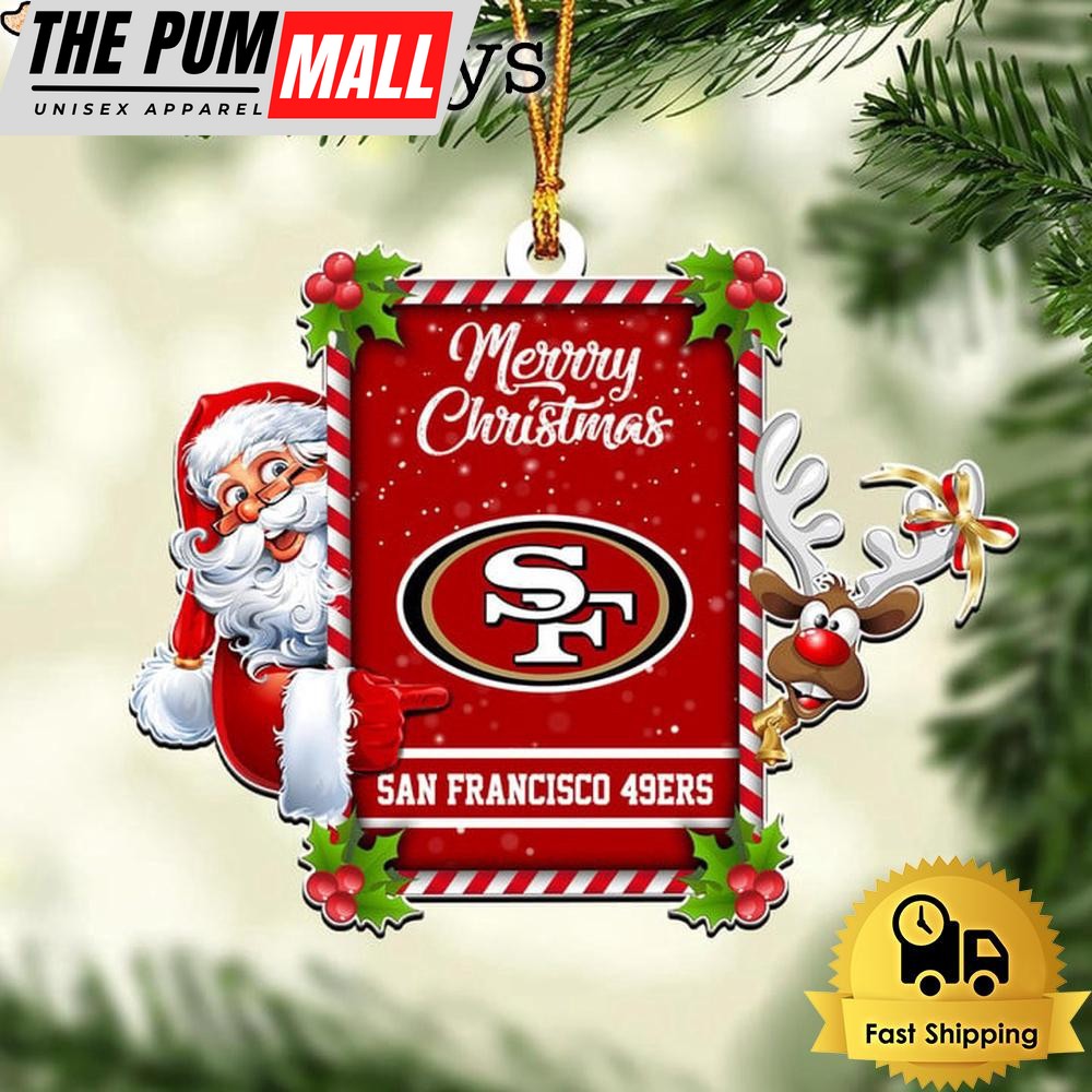 NFL San Francisco 49ers Santa Claus Merry Christmas Ornament Limited Edition