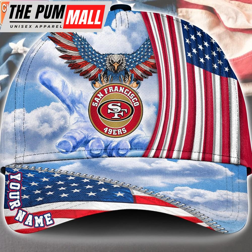 NFL San Francisco 49ers Special American Flag Veterans Custom Cap
