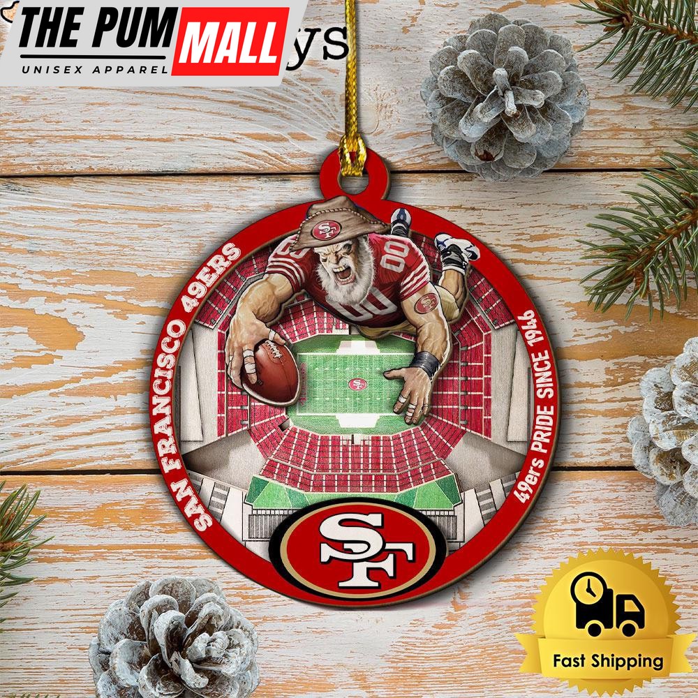 NFL San Francisco 49ers StadiumView Layered Wood Christmas Ornament Limited Edition