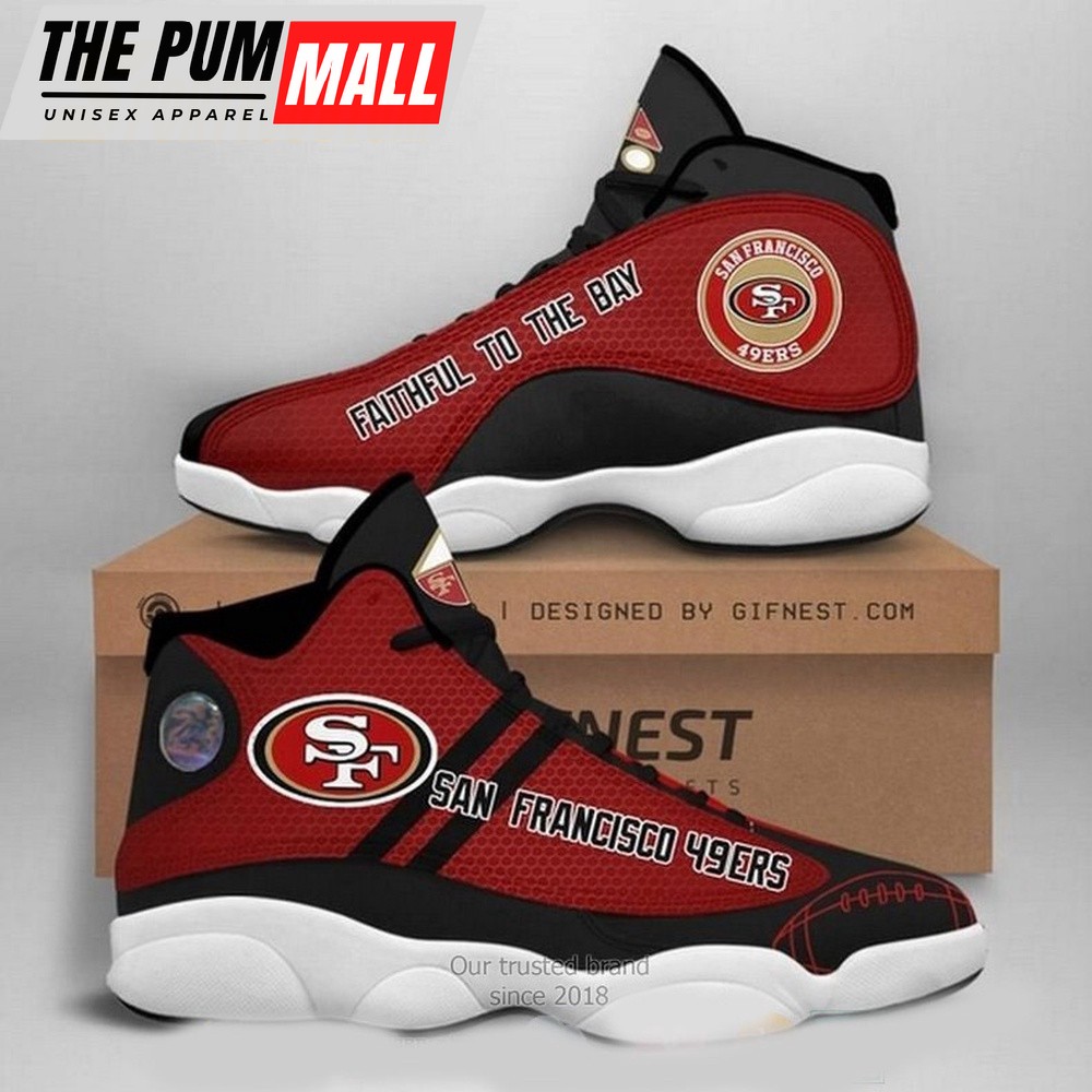 NFL San Francisco 49Ers Team Faithfull To The Bay Air Jd 13 Shoes