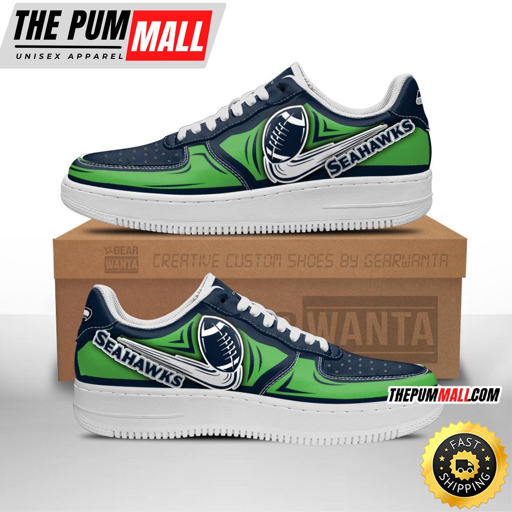 NFL Seattle Seahawks Air Force 1 Shoes Football Sneaker Shoes
