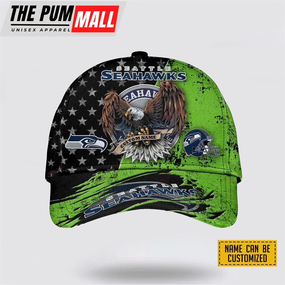 NFL Seattle Seahawks Cap 3D Personalized Classic Eagles Hats Show Your Team Spirit In Style