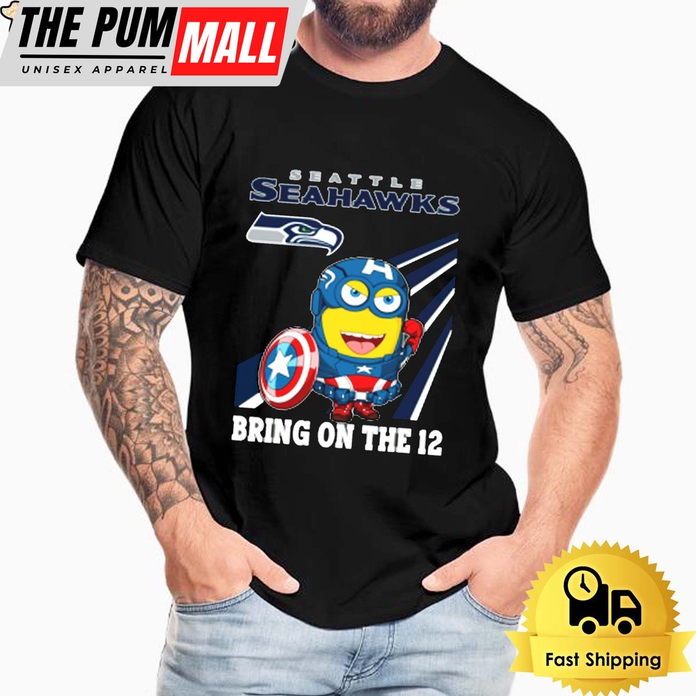 NFL Seattle Seahawks Captain America Minion Bring On The 12 Unisex T-Shirt