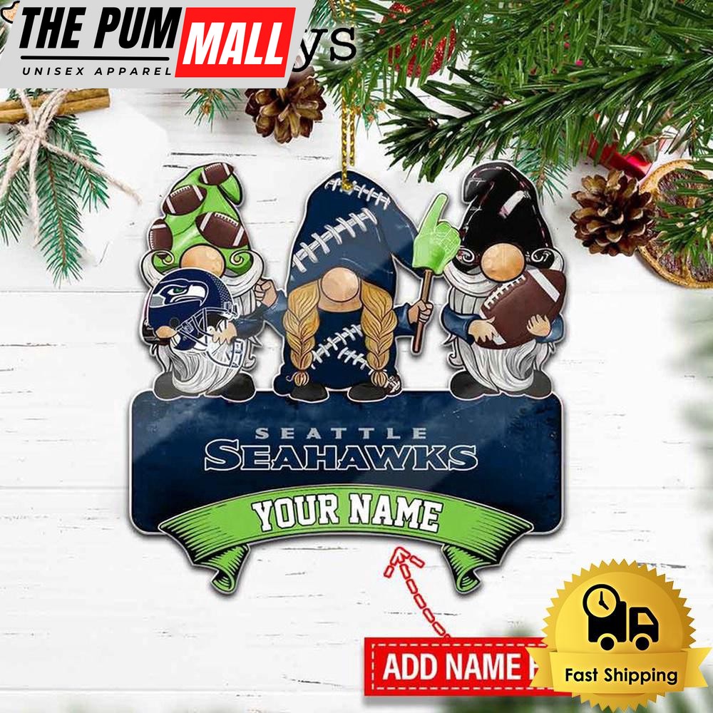 NFL Seattle Seahawks Custom Gnome Christmas Ornament Limited Edition