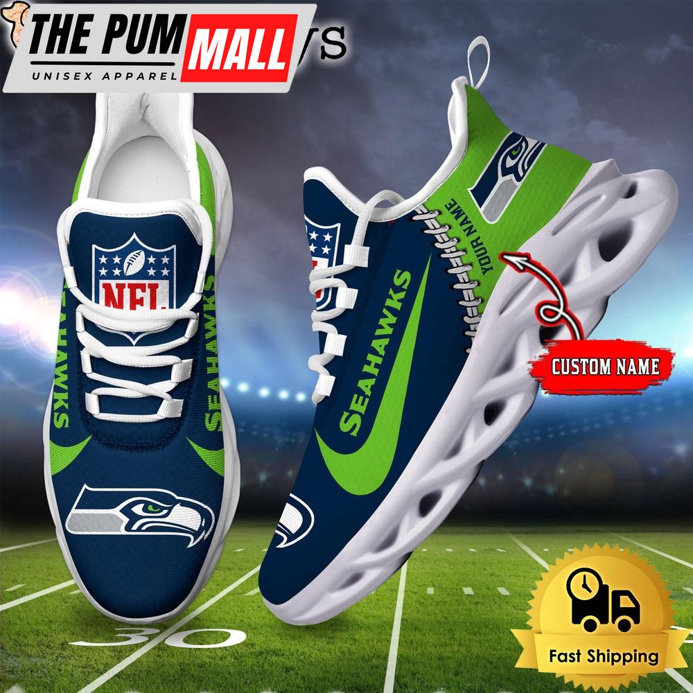 NFL Seattle Seahawks Custom Name Max Soul Shoes Gift For Fans