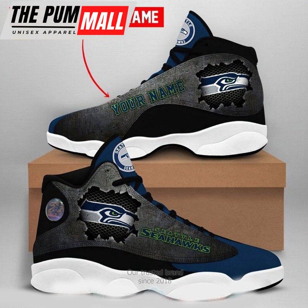 NFL Seattle Seahawks Football Custom Air Jd 13 Shoes