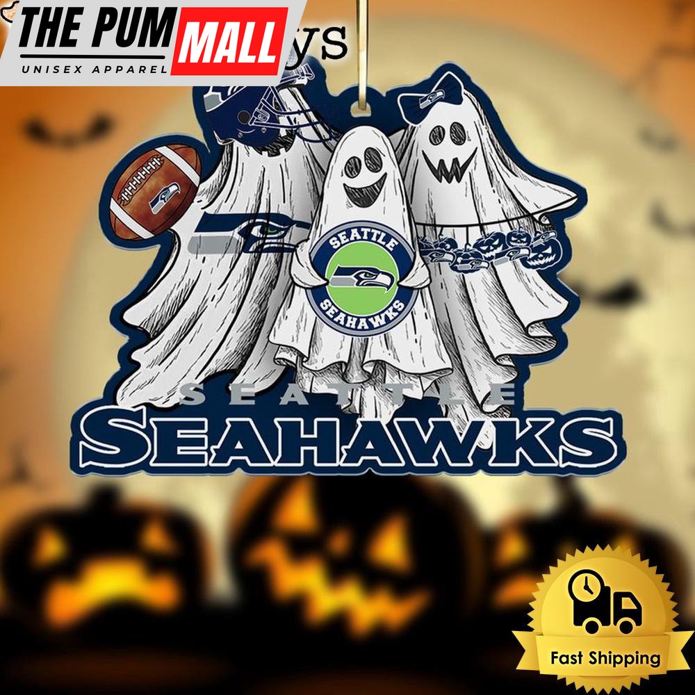 NFL Seattle Seahawks Football Halloween Ghosts Ornament Limited Edition