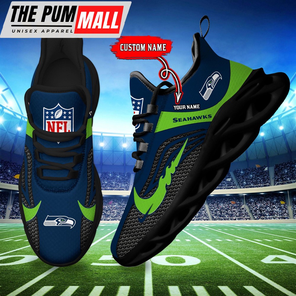 NFL Seattle Seahawks Football Team New Design Max Soul Shoes Sneaker