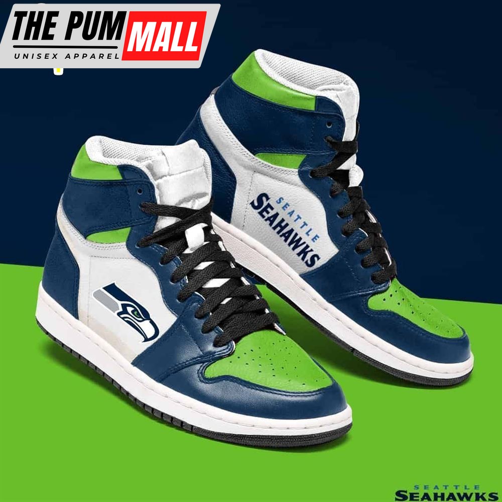 NFL Seattle Seahawks Green Navy Air Jd 1 High Sneakers V3