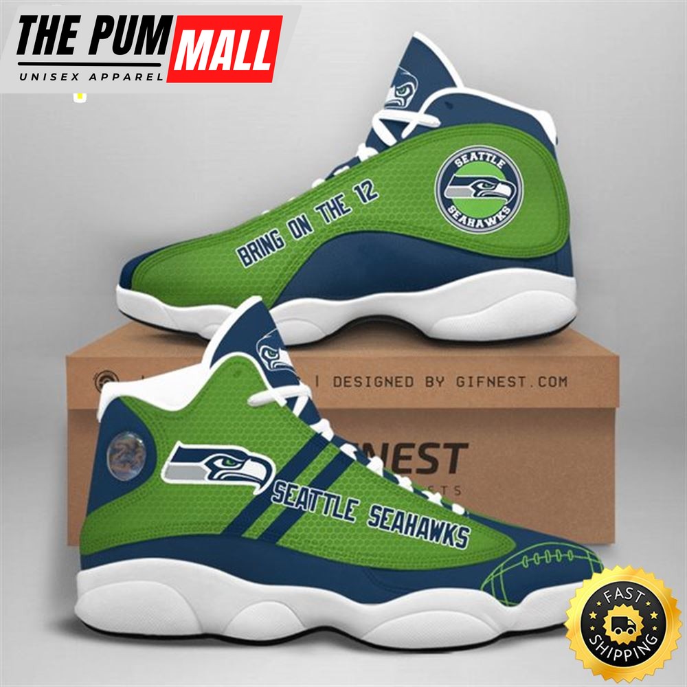 NFL Seattle Seahawks Green Navy Air Jd 13 Shoes