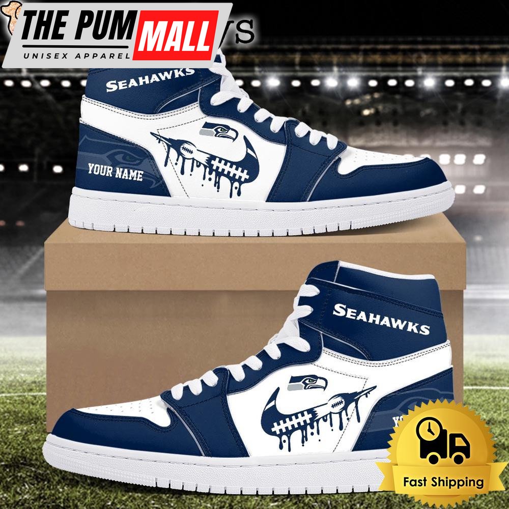 NFL Seattle Seahawks Grunge Style Custom Air Jd 1 Shoes