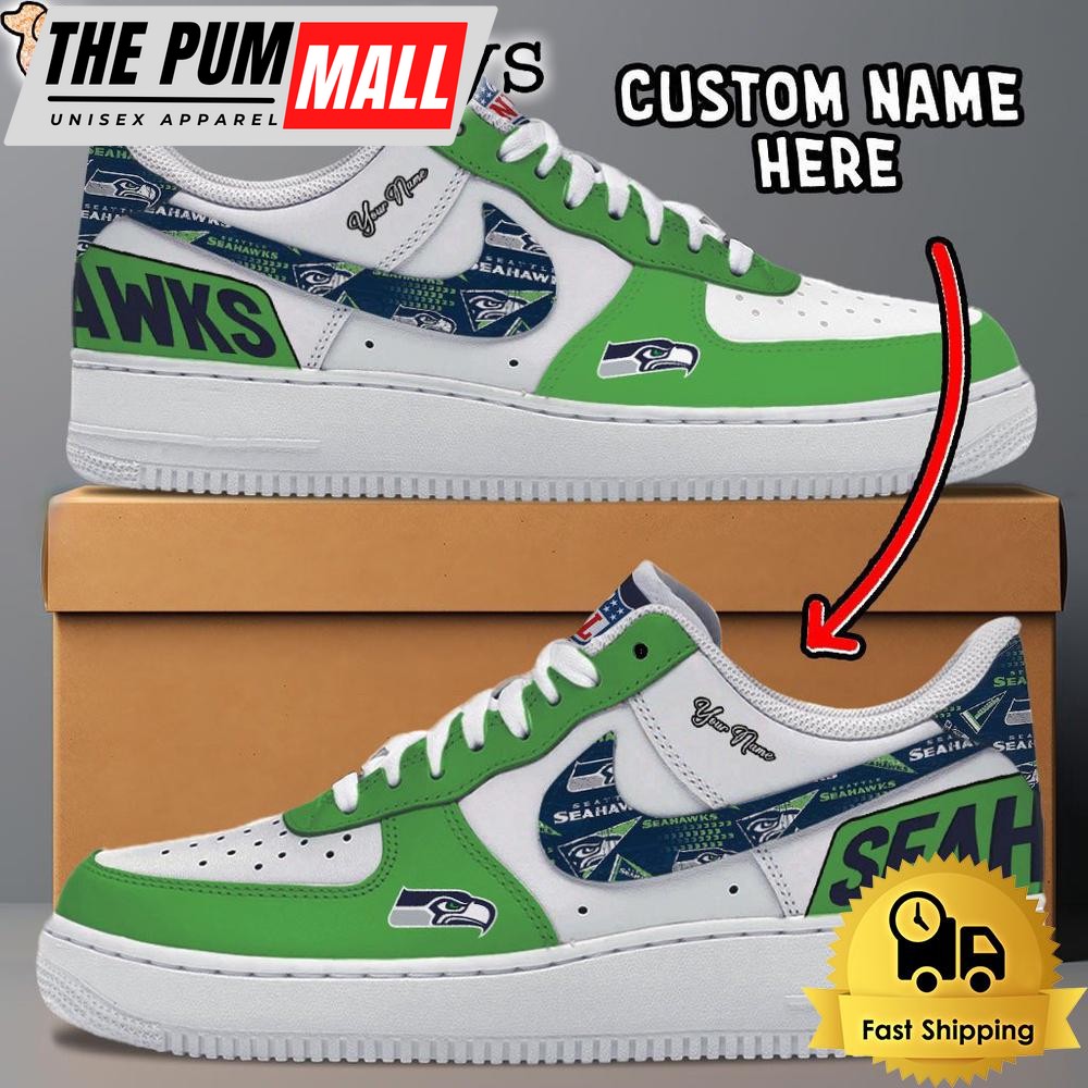 NFL Seattle Seahawks Logo Team Design Custom Air Force 1 Shoes