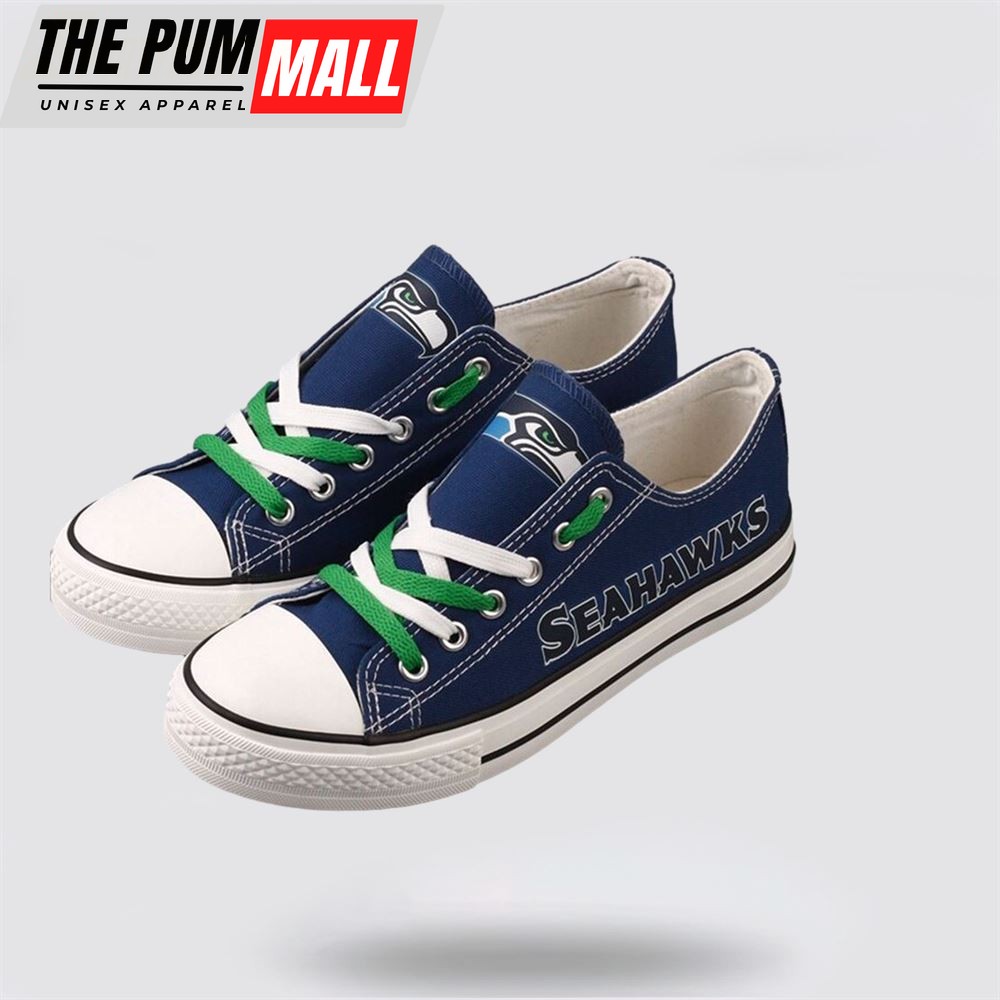 NFL Seattle Seahawks Low Top Canvas Shoes Sport Sneakers Experience The Perfect Blend Of Style And Performance