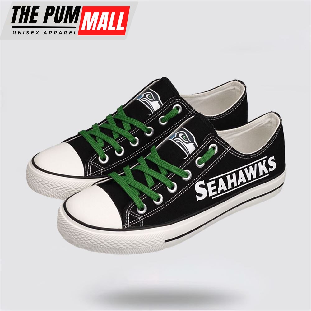 NFL Seattle Seahawks Low Top Canvas Shoes Sport Sneakers Fuel Your Passion For The Game With Every Stride