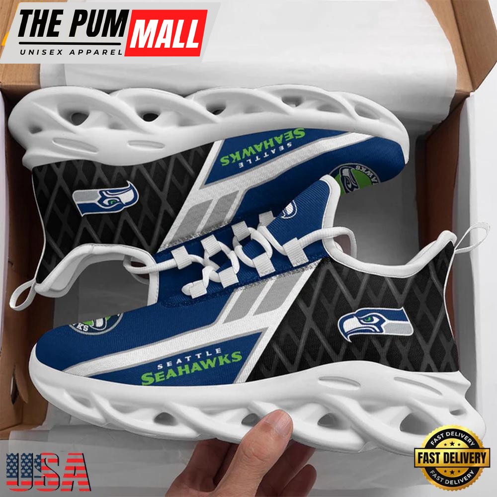 NFL Seattle Seahawks Pattern Max Soul Shoes, Running Sneakers Shoes, Fan Gifts