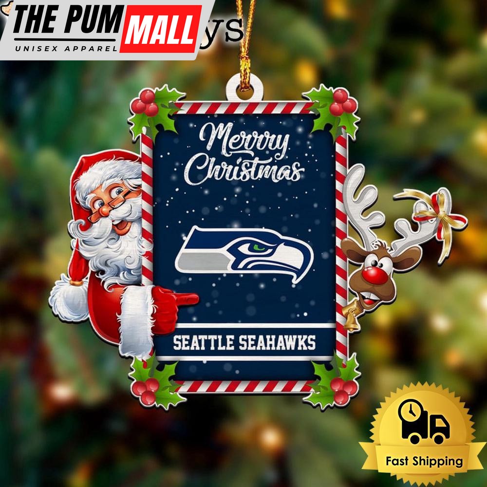 NFL Seattle Seahawks Santa Claus Merry Christmas Ornament Limited Edition
