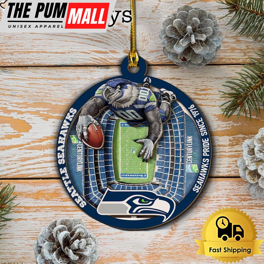 NFL Seattle Seahawks StadiumView Layered Wood Christmas Ornament Limited Edition