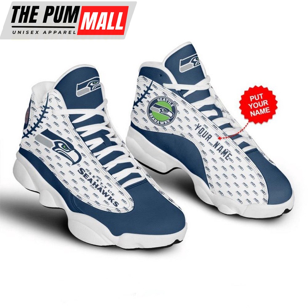 NFL Seattle Seahawks Team Custom Name Air Jd 13 Shoes Sneaker