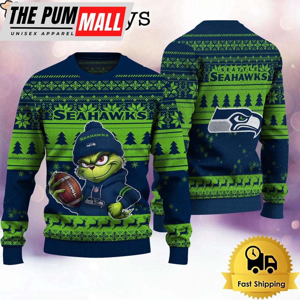 NFL Seattle Seahawks The Grinch Ugly Christmas Sweater