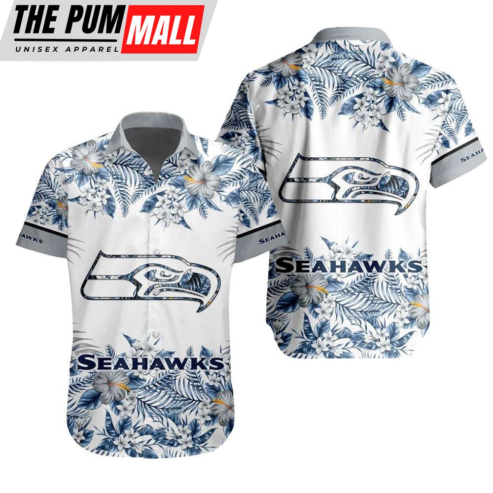 NFL Seattle Seahawks Tropical Floral Hibiscus Hawaiian Shirt