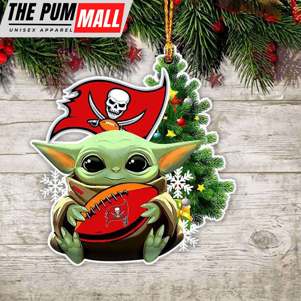 NFL Tampa Bay Buccaneers Baby Yoda Christmas Ornament Xmas Tree Decoration Limited Edition
