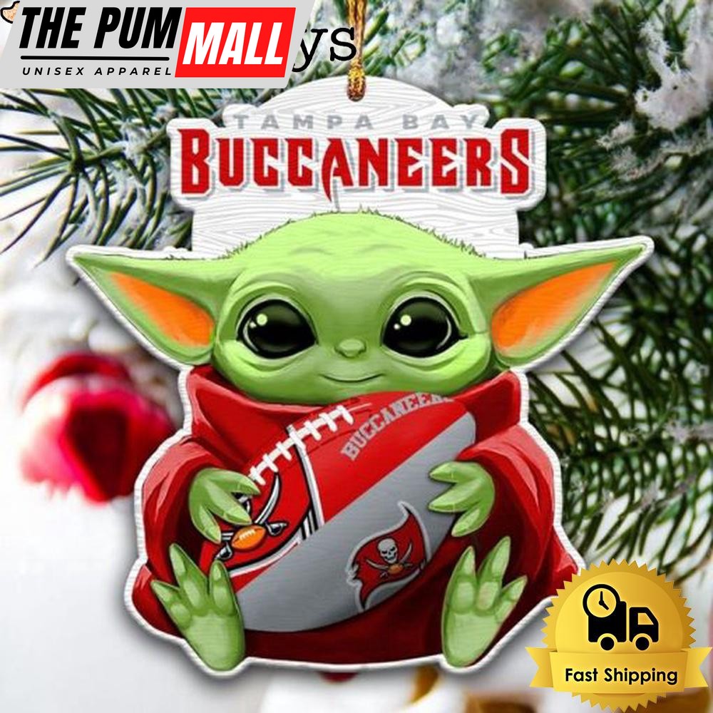 NFL Tampa Bay Buccaneers Baby Yoda Christmas Tree Ornament Limited Edition