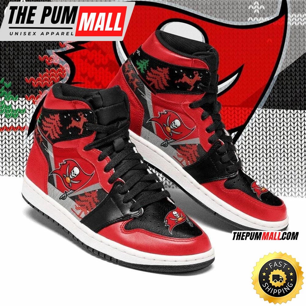 NFL Tampa Bay Buccaneers Christmas Red Air Jd 1 High Sneakers