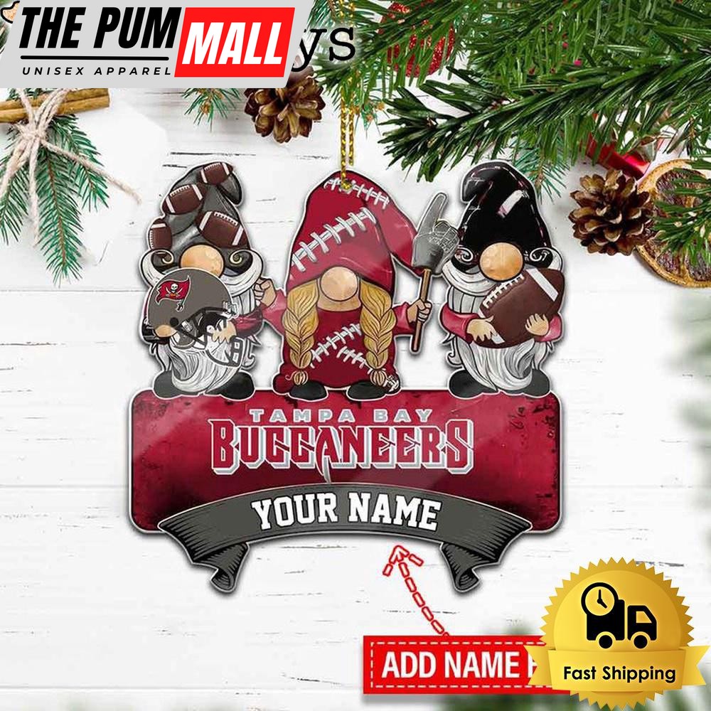 NFL Tampa Bay Buccaneers Custom Gnome Christmas Ornament Limited Edition