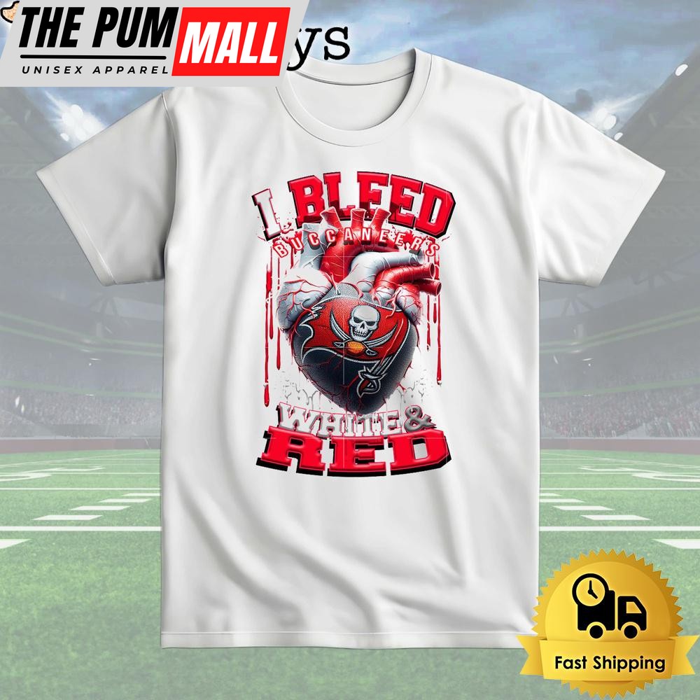 NFL Tampa Bay Buccaneers I bleed White Red T Shirt