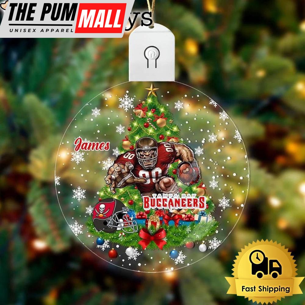 NFL Tampa Bay Buccaneers Raging Warrior Custom Circle Led Acrylic Ornament Limited Edition