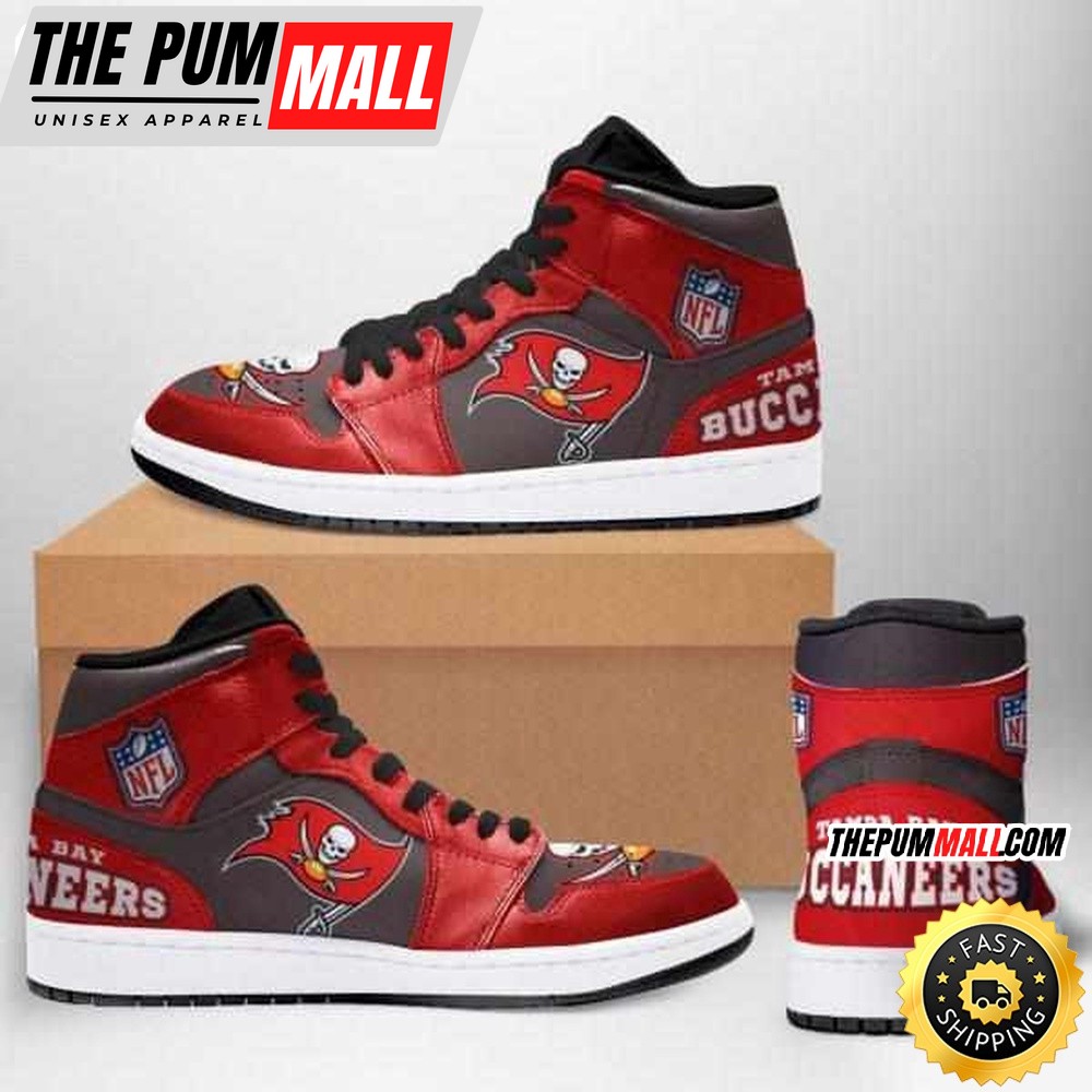 NFL Tampa Bay Buccaneers Red Grey Air Jd 1 High Sneakers