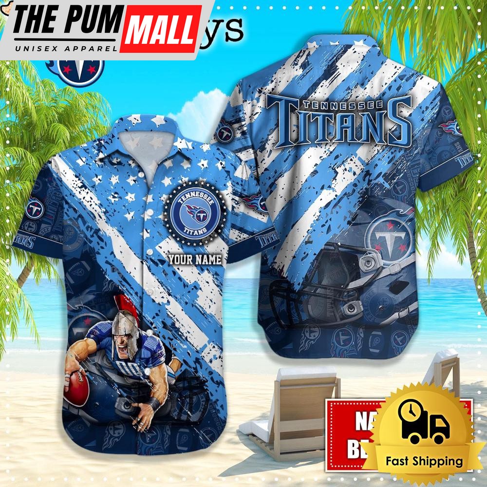 NFL Tennessee Titans American Flag Custom Hawaiian Shirts