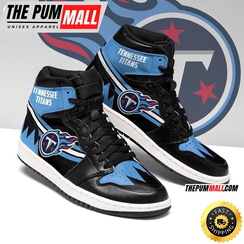 NFL Tennessee Titans Black Blue Air Jd 1 High Sneakers