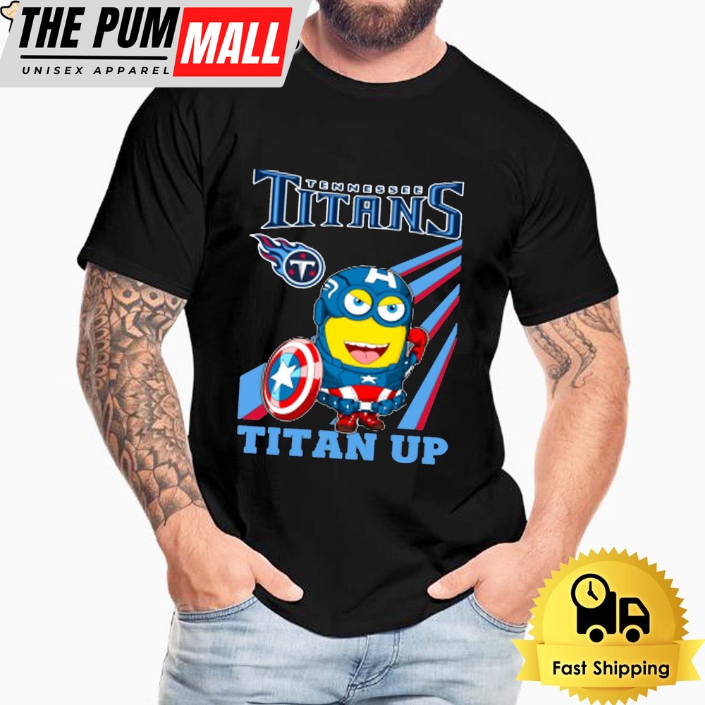 NFL Tennessee Titans Captain America Minion Titan Up Unisex T-Shirt