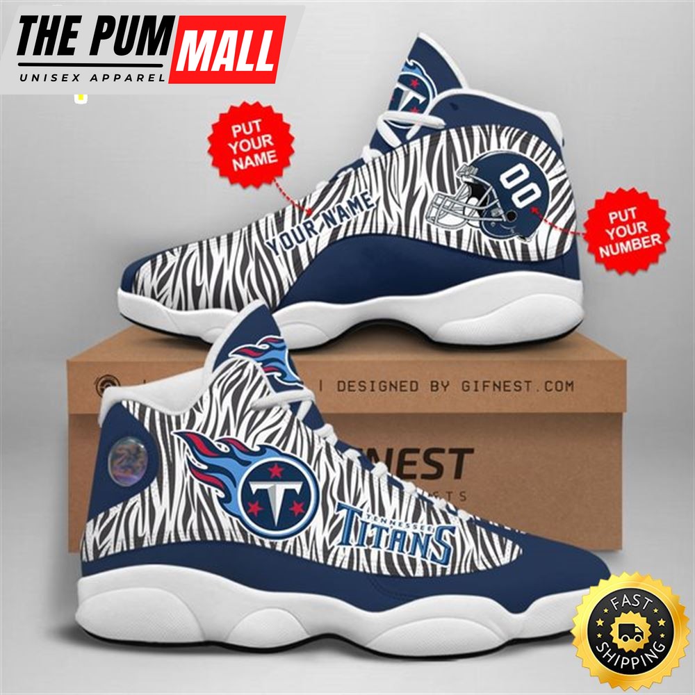 NFL Tennessee Titans Custom Name Number Air Jd 13 Shoes V2