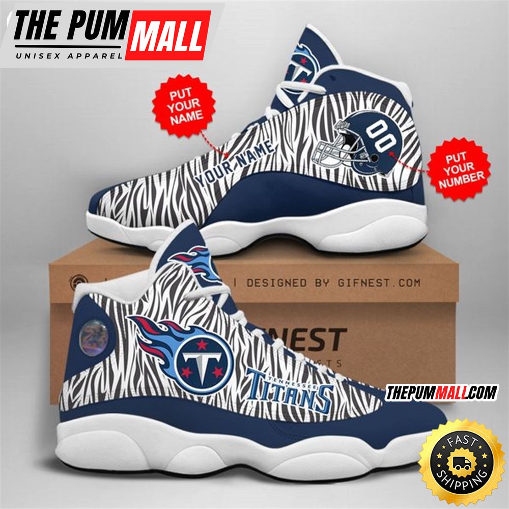 NFL Tennessee Titans Custom Name Number Air Jd 13 Shoes V2