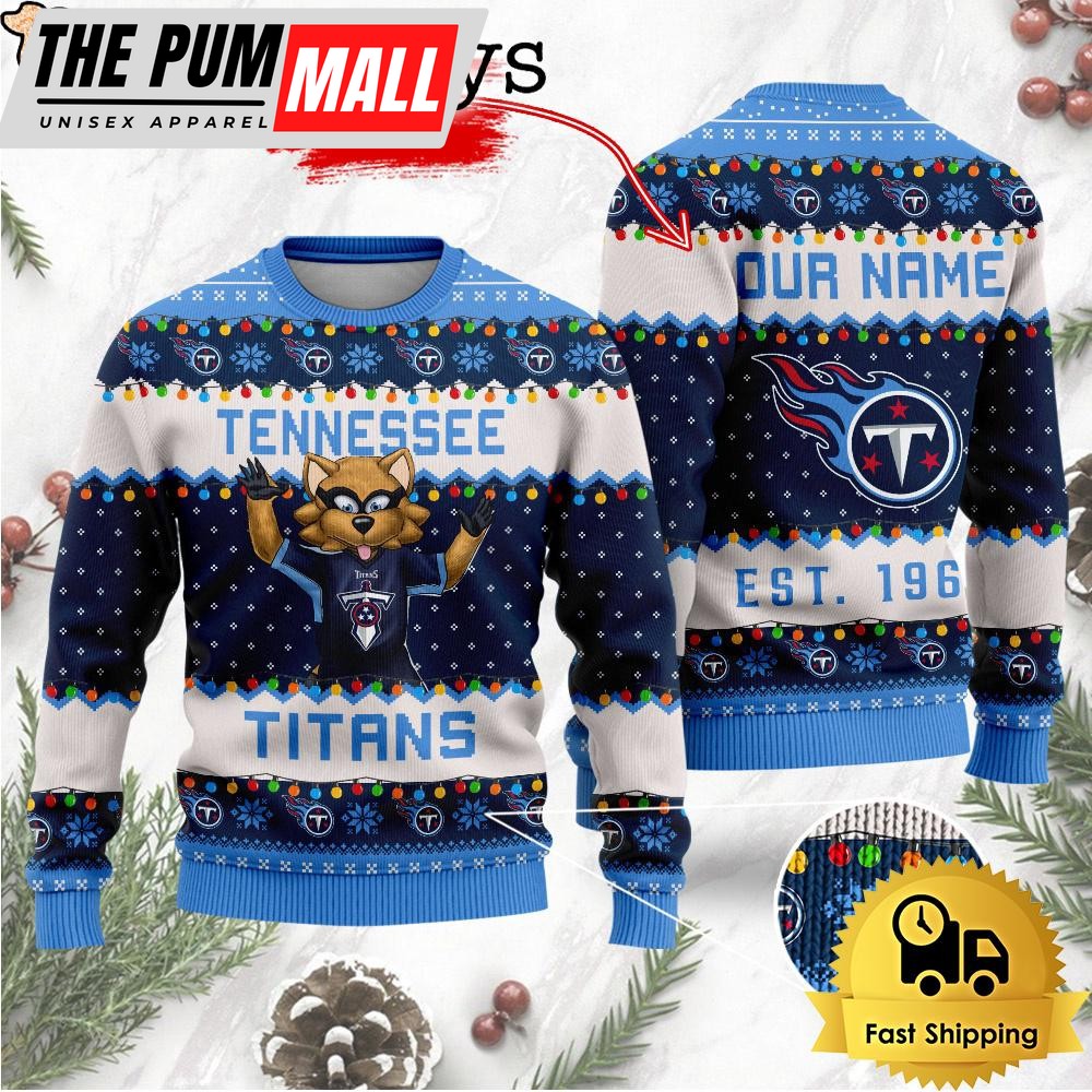 NFL Tennessee Titans Cute Mascot Custom Ugly Christmas Sweater