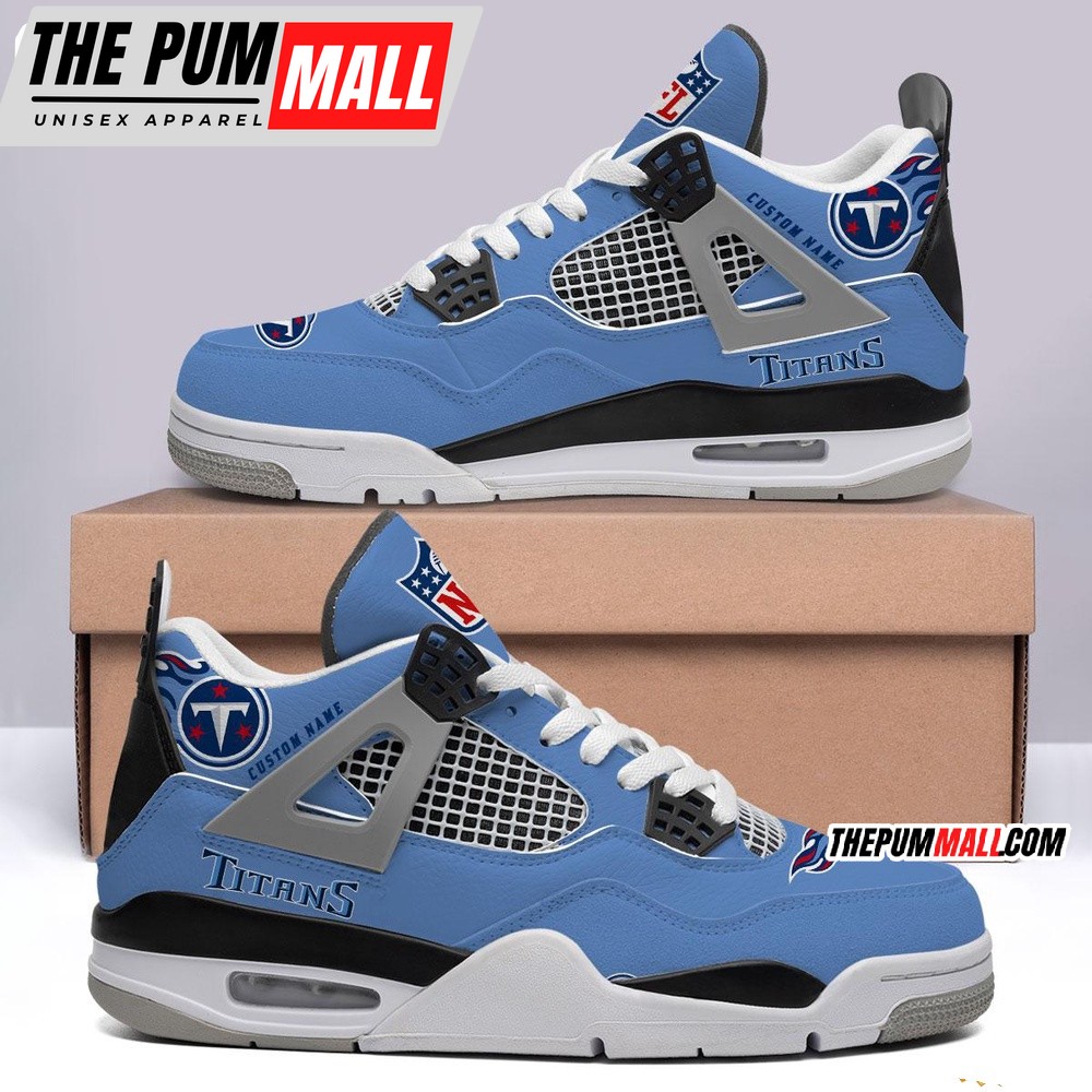 NFL Tennessee Titans Football Team Air Jd 4 Shoes Sneaker