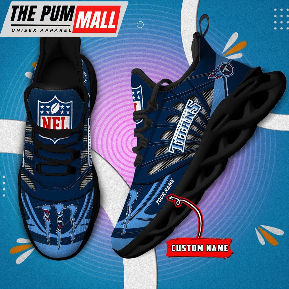 NFL Tennessee Titans Football Team Design Max Soul Shoes
