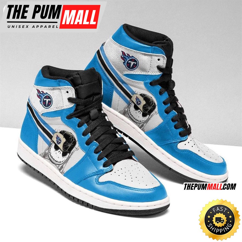 NFL Tennessee Titans Jack Skellington Air Jd 1 High Sneakers
