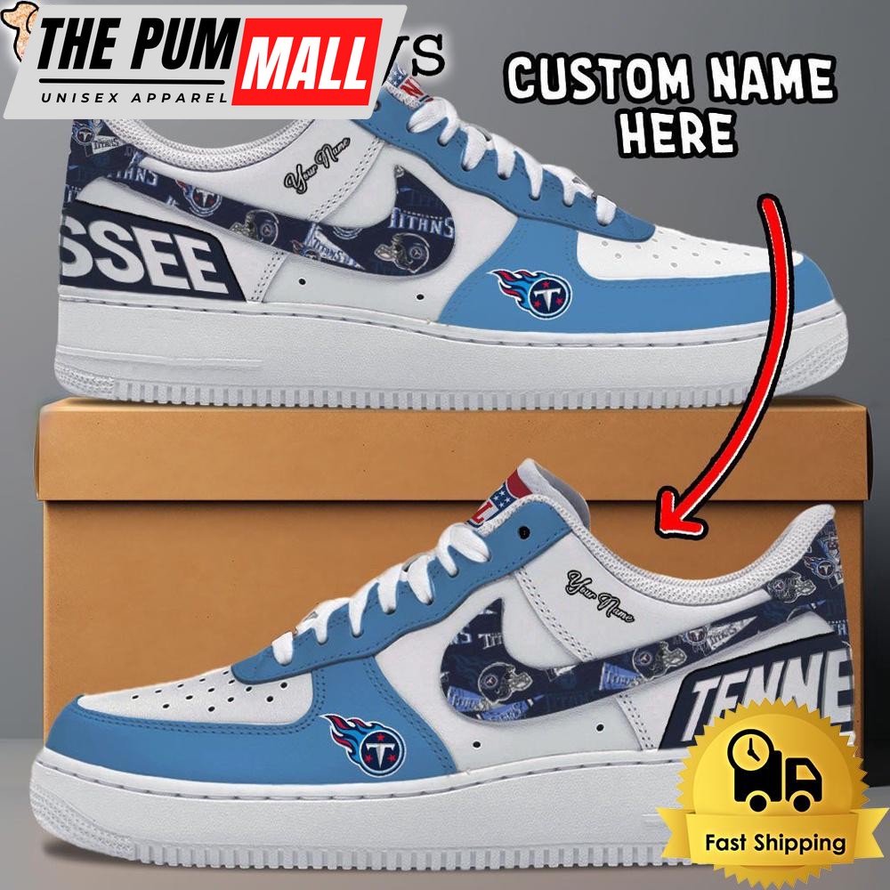 NFL Tennessee Titans Logo Team Design Custom Air Force 1 Shoes